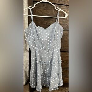 Denim polka dot dress